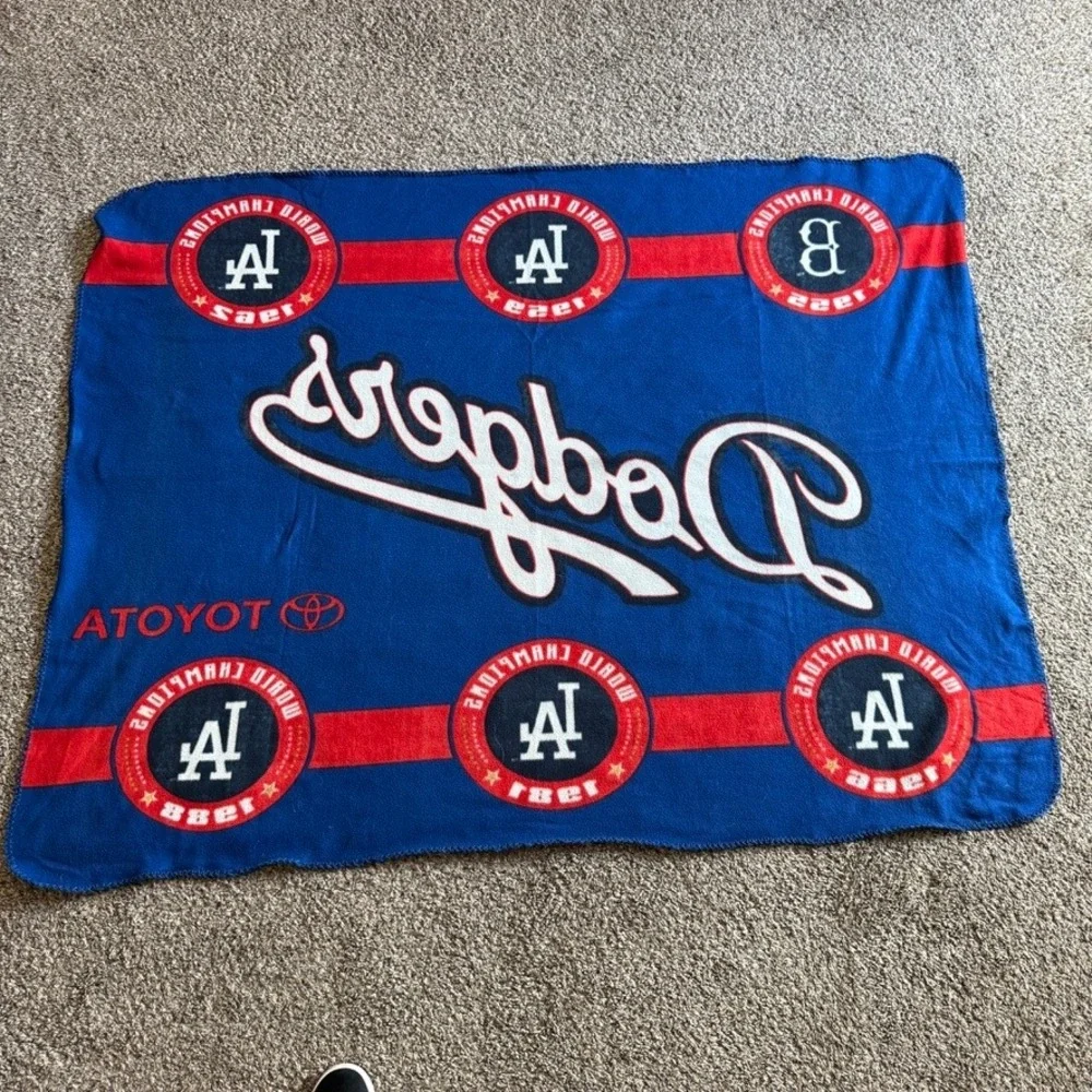 MLB Fleece Blanket Unisex OS Blue Good Dodgers World Series Toyota Stadium Promo